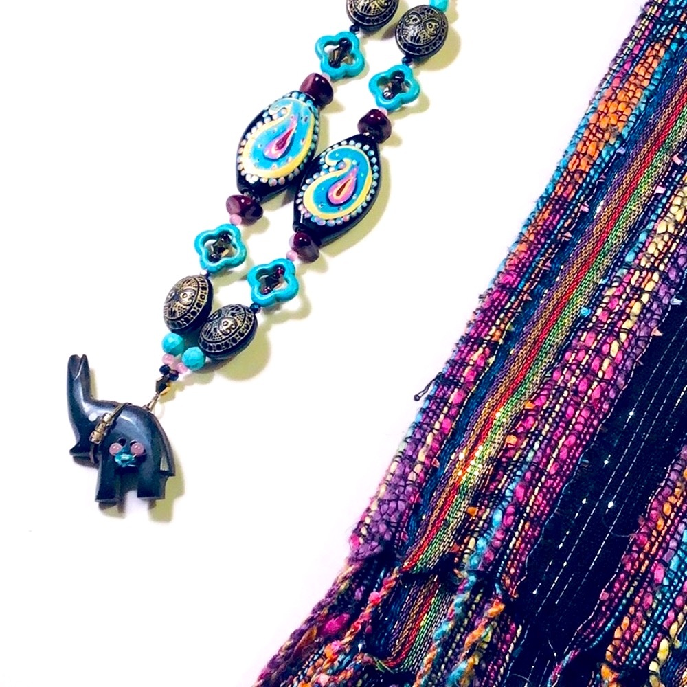 Handmade Mama Paisley Statement Necklace